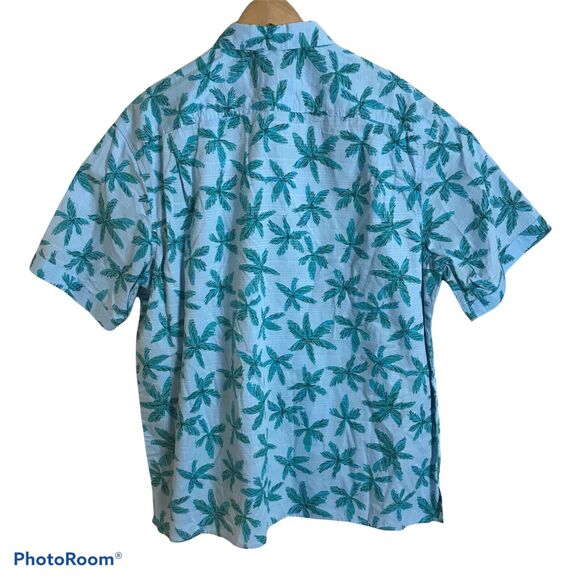 CARIBBEAN Shirt Mens Sz XL Short Sleeve Camp Hawaiian Palm Tree Blue Cotton $69 - Picture 5 of 5